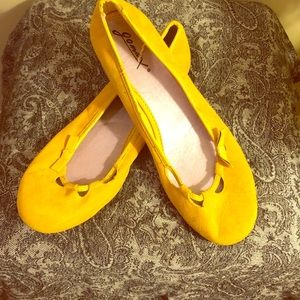mustard yellow ballet flats